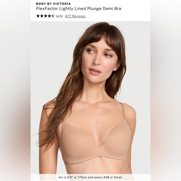 Victoria's Secret Other - Victoria’s Secret 34DD Nude Lightly Lined Plunge Bra – Wireless